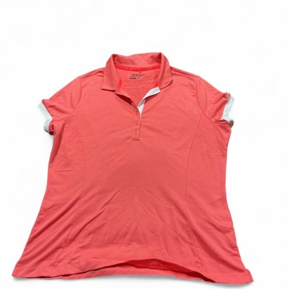 Nike Women's Coral Pink Collared Golf Shirt Size XL Sporty Casual *flaw